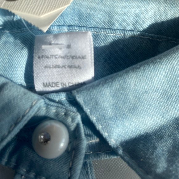 Girl's NWT Denim and Tulle with flowers and sheer mesh at top dress sz 4t - Picture 10 of 10